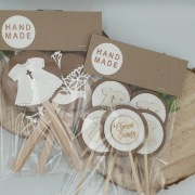 Pikery patyczki Chrzest Święty dziewczynki/chłopca biało brązowe