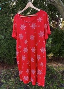 Piżama pyjama koszula nocna czerwona bawełna śnieżynki christmas XL/42