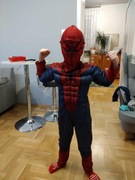 Strój Spiderman, z muskułami, rozm. 128/134; M