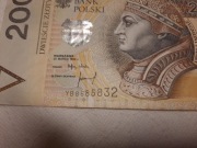 200 zł Seria YB zastępcza , testowana,próbna.