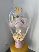 DUŻY Box balonowy, prezent z balonem, róże mydlane, PERSONALIZACJA