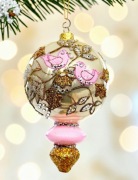 Bombka choinkowa duży Wisior ptaszki szklane ozdoby choinkowe retro styl 