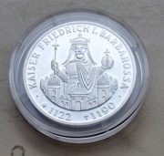 Niemcy 10 Marek 1990 r K. F. Barbarossa srebro 