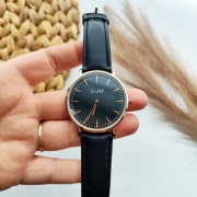 Zegarek na pasku CLUSE La Boheme Rose Gold czarny różowe złoto 