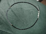 Piękny naszyjnik terahertz+turmalin ręcznie robiony 