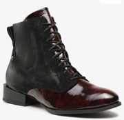 Maciejka botki czarne/bordowe damskie skórzane rozmiar 38