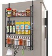 Yiomxhi Metalowy Regał Na Drzwi 3-poziomowy Wiszący Organizer Koszyk