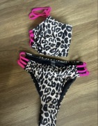 Strój kąpielowy dwuczęściowy panterka rozm S Majtki figi Nie używany.