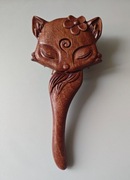 Piękna szczotka rzeźbiona lisek kawaii kotek