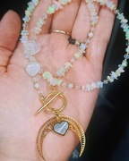 Naszyjnik kryształ górski opal etiopski prezent stal chirurgiczna 