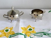 Cukiernica + dzbanek na mleko zestaw metalowe 