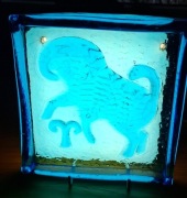 ### Huta Ząbkowice szklana plakietka / kafel / plafoniera ###