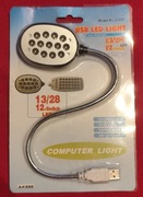 Lampka LED zasilana z uniwersalnego portu USB na 13 diod elastyczna