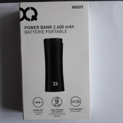 Power bank Xqisit 2600mAh czarny, USB power bank, Lampka USB LED