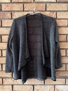 Ilona vintage kardigan ponczo peleryna szary dzianinowy sweterek kimono M/L