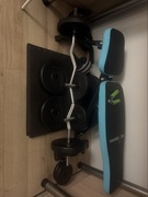 Zestaw do ćwiczeń ławeczka gryfy obciążenia mata i inne