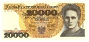 20000 / 20.000 zł 1989 seria AN, st.1 UNC