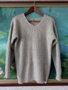 szary mięciutki  sweter pleciony warkocze kardigan bluza melanż casual 