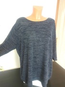 Bluzka Tunika melanż rękaw 3/4 pekniecie na plecach koronka C&A XL