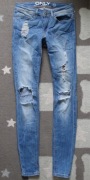 Jeansy z dziurami Only rozm. 32/34 XXS/XS dla wysokich rurki biodrówki