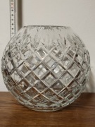 Kryształowy wazon KULA 16cm – Szkło szlifowane – Klasyka PRL / Vintage
