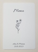 Projekt i wydruk menu, podziękowań na ślub