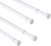 Karnisz teleskopowy zaciskowy 40-70 cm bez wiercenia, biały, metalowy