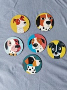 Śmieszne zabawne pieski podkładka pod kubek zestaw