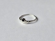 Srebrny pierścionek z onyksem próba 925 rozm 17