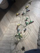 Stare lampki choinkowe prl sprawne na klamerki