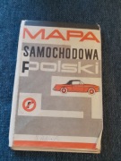 Mapa samochodowa Polski 1966 rok vintage