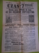 Kolekcjonerska Gazeta 1 Września 1939 Czas-7 wiecz