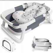 Składana wanienka dla niemowląt z poduszką antypoślizgowa