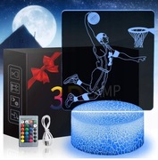 Zeaky 3D koszykarz lampka nocna, akrylowa iluzoryczna LED zmianę światła