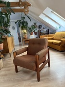 Fotel PRL Retro Modern Drewniany Klubowy Lisek Vintage Baczyk krzeslo