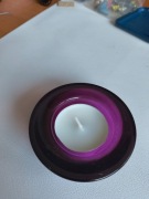 Świecznik na podgrzewacz szklany fioletowy