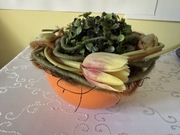 Stroik Waza Kompozycja Domowa Wiosenna ze Sztucznymi Kwiatami Donica