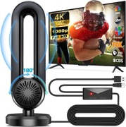 Antena telewizyjna wewnętrzna do kanałów lokalnych: duży zasięg  360°