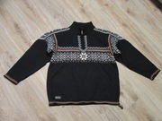 DALE OF NORWAY męski norweski sweter czarny we wzory 100% wełna _ M