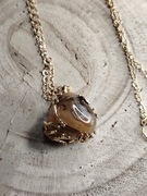 Naszyjnik z Agatem Naturalnym | Unikat | Stal Szlachetna Pozłacana