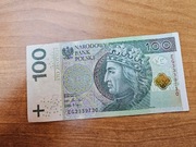 Banknot obiegowy 100zl seria EG3339730