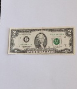 2 dolary USA, seria 1995, stan bardzo dobry nr F 40038161 B
