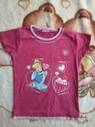 Różowa bluzka księżniczka babeczka w serca brokat Disney 122 - 128 jak nowa