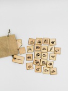 Drewniana gra MEMORY, 20 par, POJAZDY! 