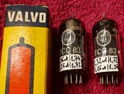2 x ECC83 12ax7 I60 Valvo HAMBURG 45 st getter 104% dla NOS