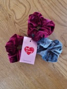 Yeah Bunny zestaw 3x scrunchie (2x bordowa, 1x srebrna) nowe yeahbunny