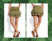 Spódniczka Mango – Boho / Haft Angielski khaki na lato