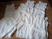 Sukienki outlet, 9 sztuk, białe, koronkowe, hurt, mix rozmiarów C&A