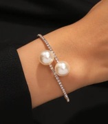 Bransoletka z perłami i  cyrkoniami