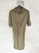 Zielona sukienka tunika XS/S khaki z kieszeniami Topshop